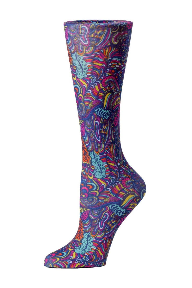Cutieful Mild Compression Socks Sheer 8-15 mmHg in pattern Abstract Flowers at Parker's Clothing and Shoes.