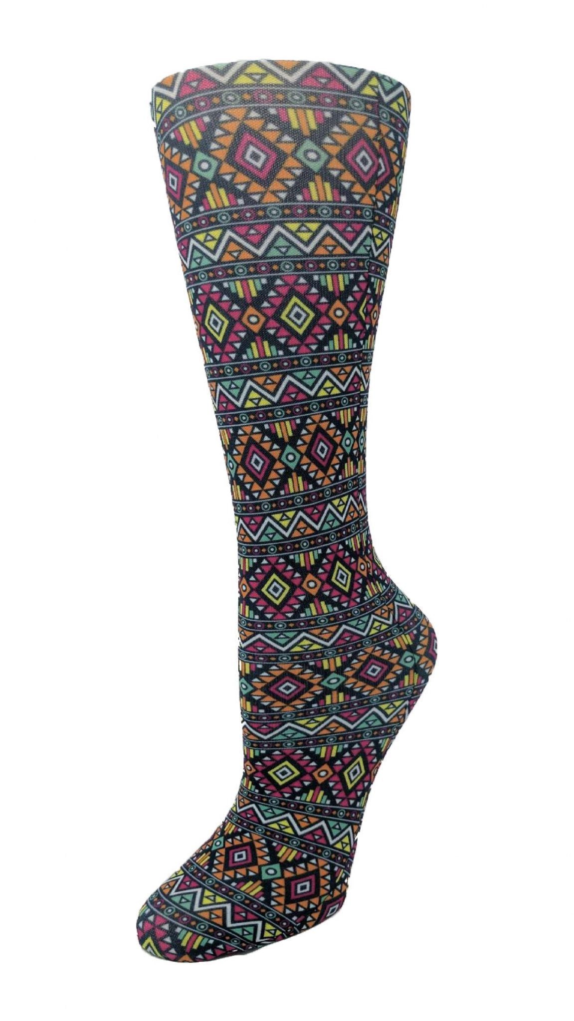 Cutieful Moderate Compression Socks 10-18 mmHg Knit in Print Patterns Azteca at Parker's Clothing & Scrubs.