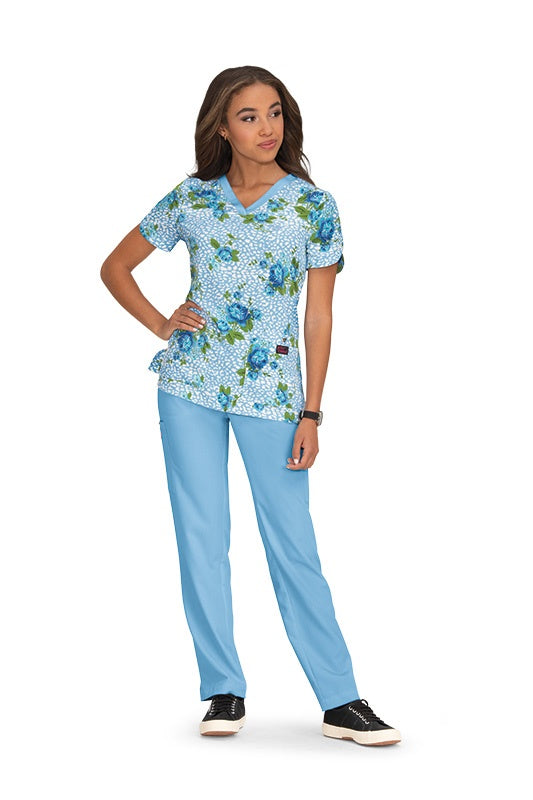 Koi Print Scrub Tops Plus Sizes Floral Leopard