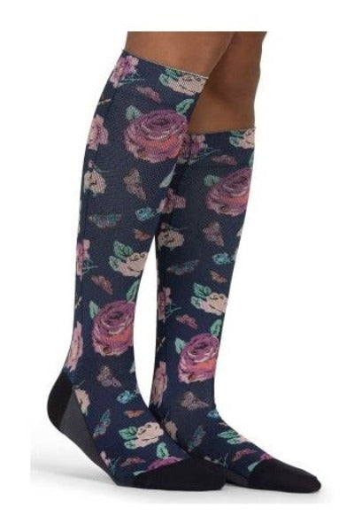 Betsey Johnson Mild Compression Socks in Bright Light Floral at Parker's Clothing & Scrubs.