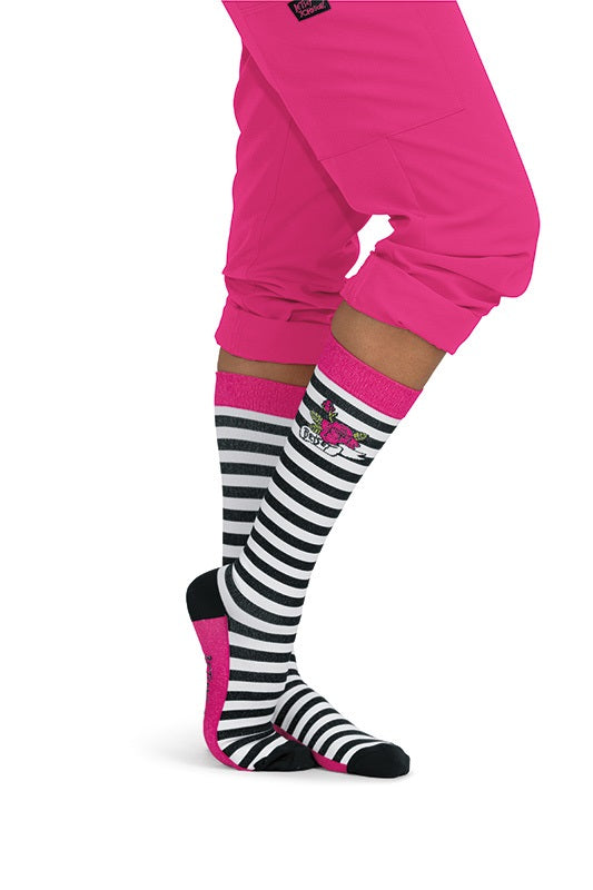 Betsey Johnson Mild Compression Socks in Stripe at Parker's Clothing & Scrubs.
