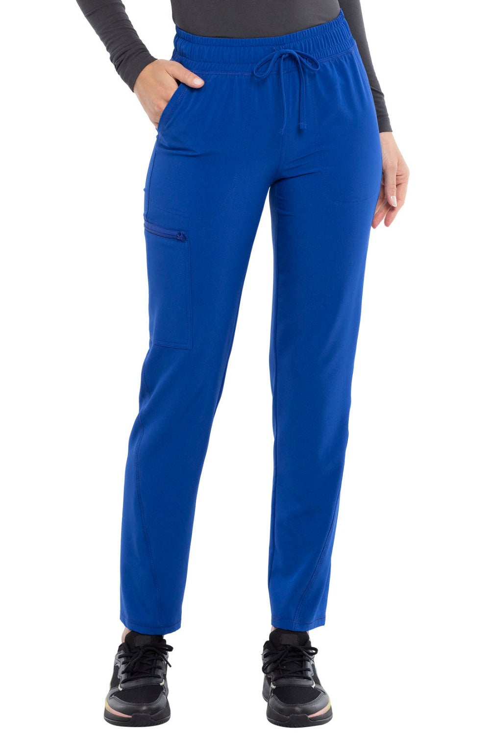 Cherokee Allura Tall Scrub Pant Mid Rise Tapered Leg Drawstring in Galaxy Blue at Parker's Clothing and Shoes.
