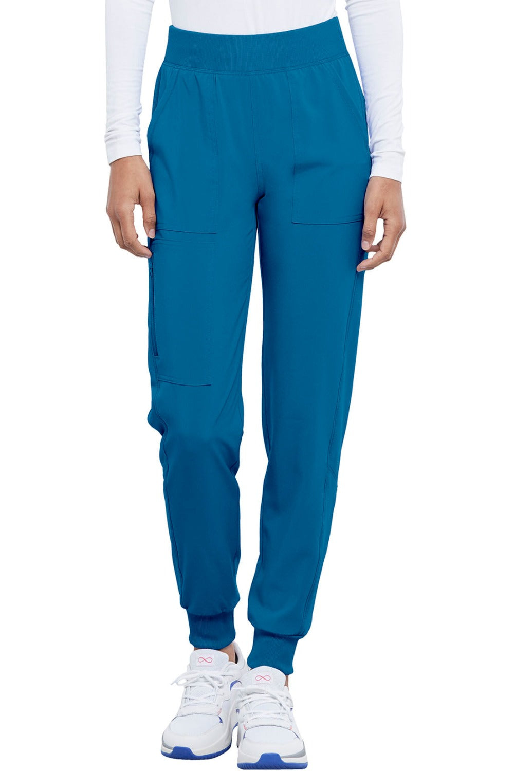 Cherokee Allura Petite Scrub Pant Pull On Jogger in Caribbean at Parker's Clothing and Shoes.