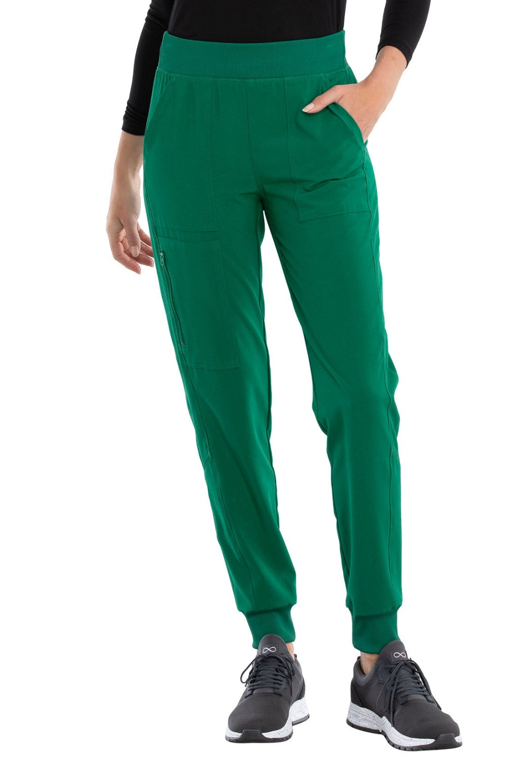 Cherokee Allura Petite Scrub Pant Pull On Jogger in Hunter at Parker's Clothing and Shoes.