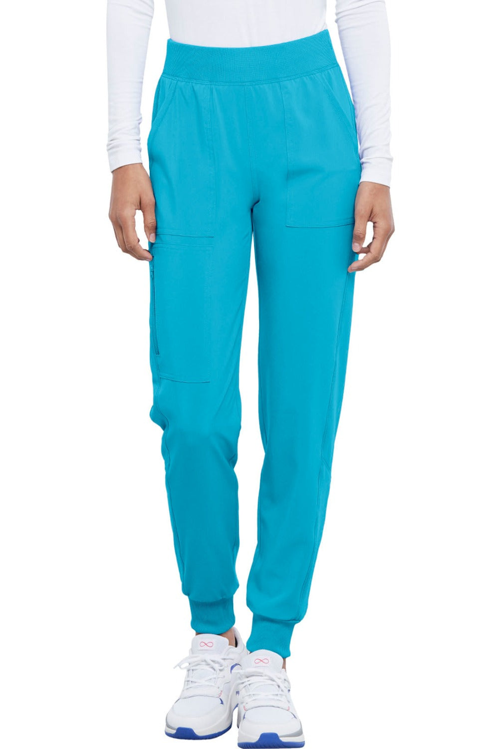 Cherokee Allura Petite Scrub Pant Pull On Jogger in Teal Blue at Parker's Clothing & Scrubs.