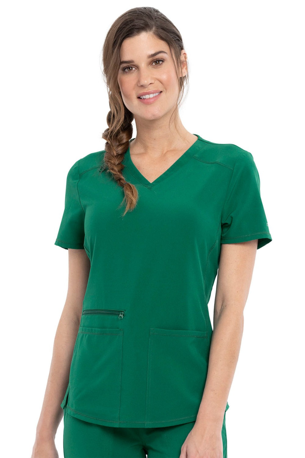 Cherokee Allura V-Neck Scrub Top in Hunter at Parker's Clothing & Scrubs.