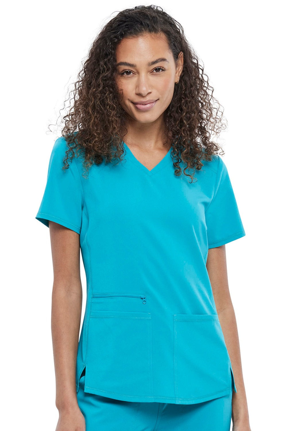 Cherokee Allura V-Neck Scrub Top in Teal Blue at Parker's Clothing & Scrubs.