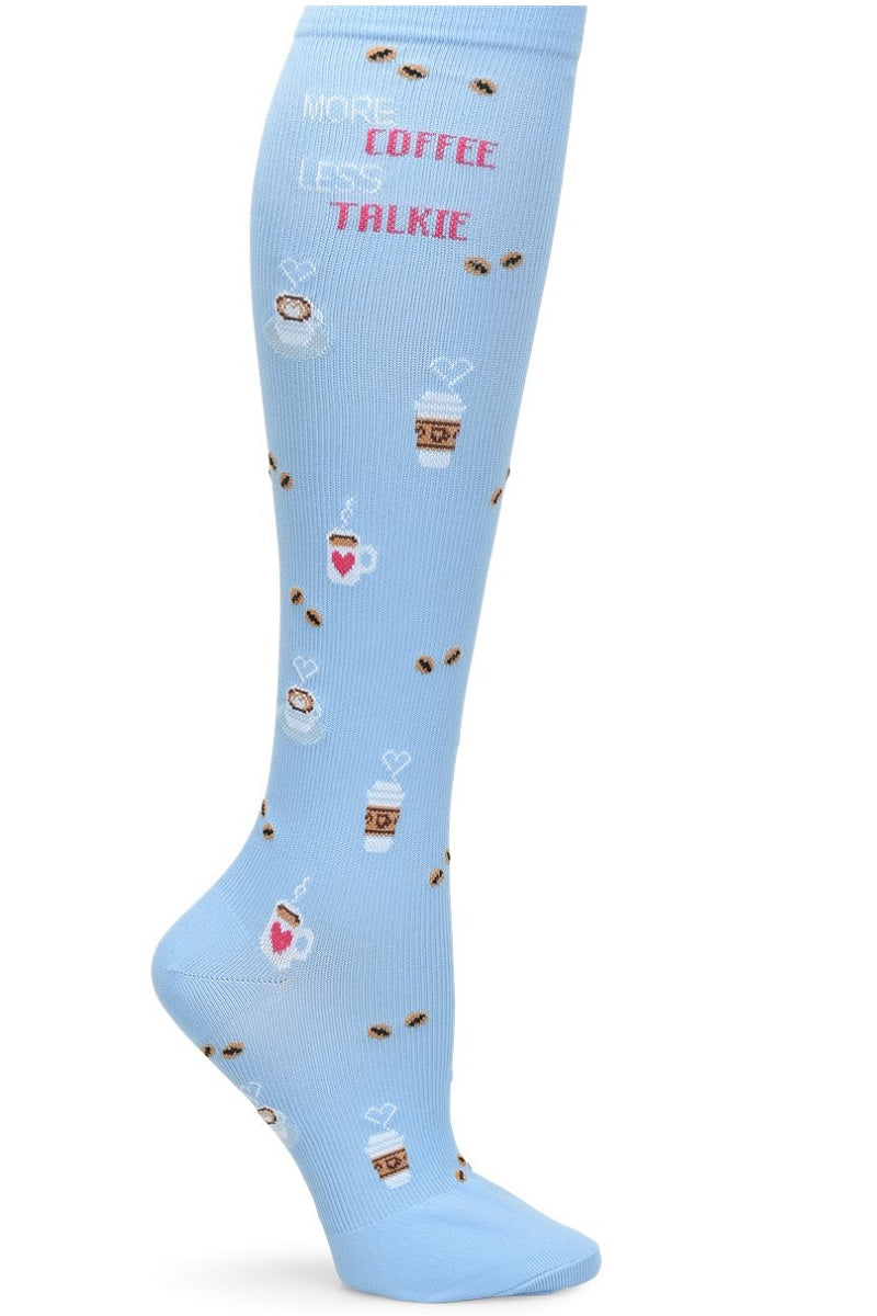 Nurse Mates Mild Compression Socks 12-14 mmHg at Parker's Clothing & Scrubs. Compression socks for nursing. Mild compression socks. Coffee Talk Blue