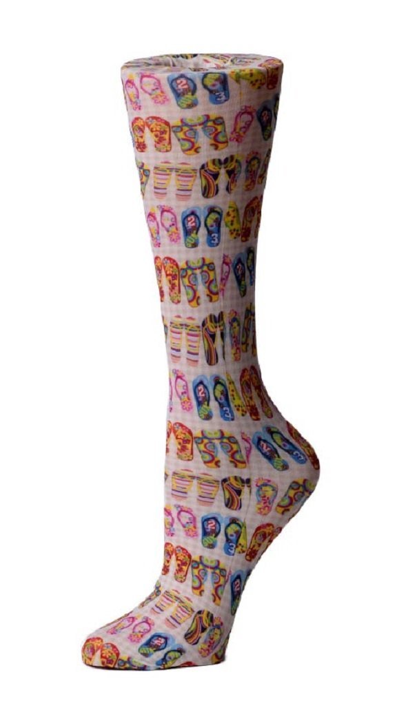 Cutieful Moderate Compression Socks 10-18 mmHg Knit in Print Patterns Flip Flops at Parker's Clothing & Scrubs.