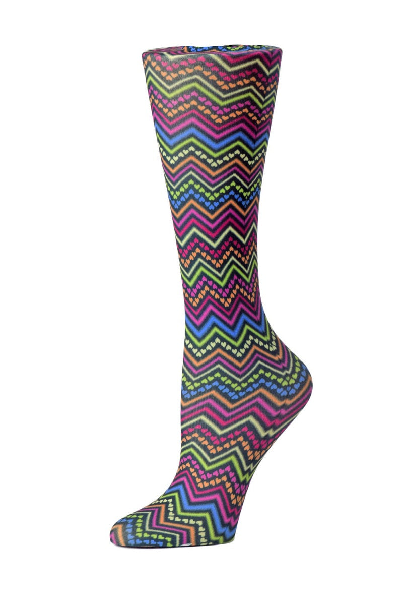 Cutieful Mild Compression Socks Sheer 8-15 mmHg in pattern Izzy Hearts at Parker's Clothing and Shoes.