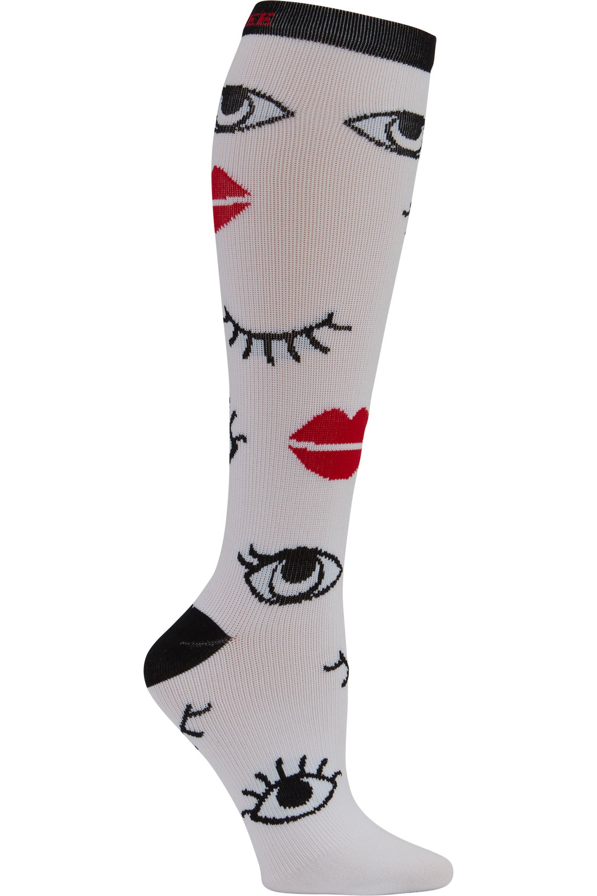 Cherokee Plus Print Support Mild Compression Socks Wide Calf 8-12 mmHg Eye On You at Parker's Clothing and Shoes.