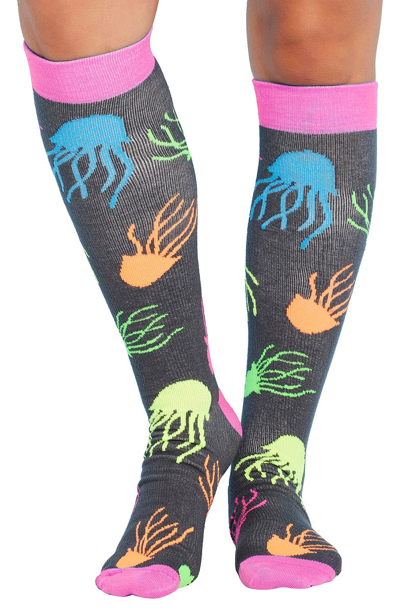 Cherokee Print Support Mild Compression Socks 8-12 mmHg Jellyfish Jam at Parker's Clothing & Scrubs