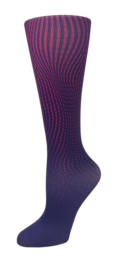 Cutieful Moderate Compression Socks 10-18 mmHg Knit in Print Patterns Purple Ombre at Parker's Clothing & Scrubs.
