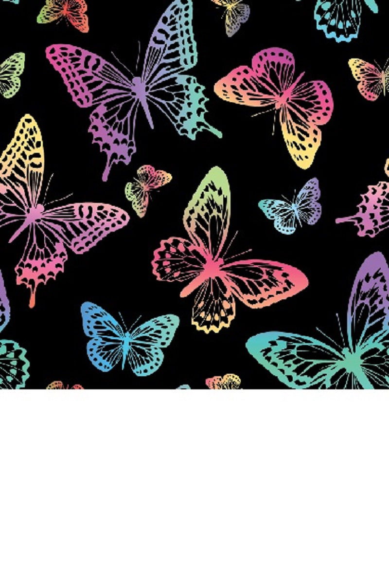 Cutieful Moderate Compression Socks 10-18 MMhg Wide Calf Knit Animal Print Rainbow Butterflies at Parker's Clothing & Scrubs.