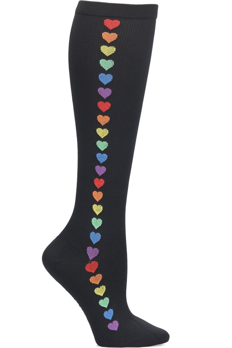 Nurse Mates Mild Compression Socks 12-14 mmHg at Parker's Clothing and Shoes. Compression socks for nursing. Mild compression socks. Rainbow Hearts