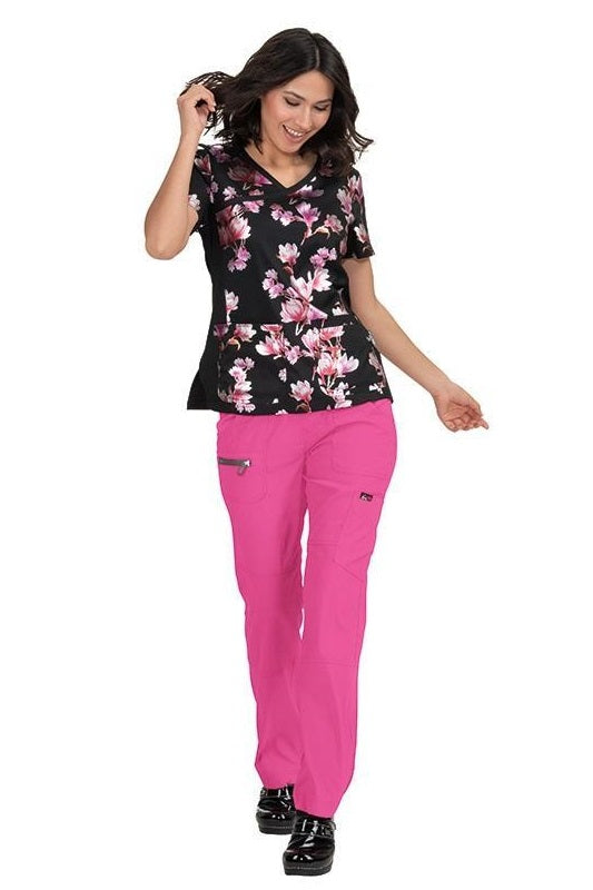 Koi Scrubs Print Tops Raquel Foiled Flowers at Parker's Clothing and Shoes.