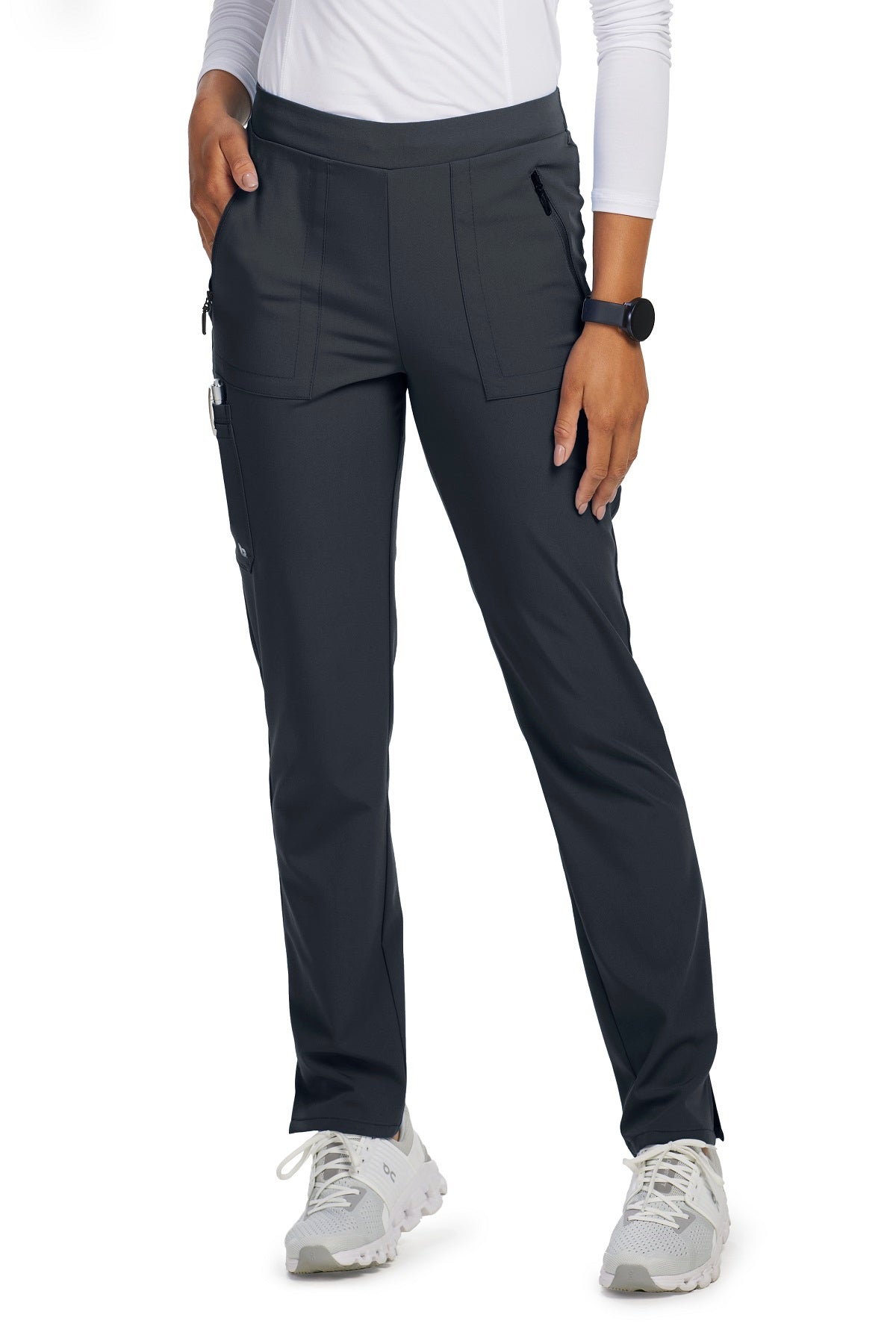 Barco Unify Petite Scrub Pants Purpose 5 Pocket in Steel at Parker's Clothing and Shoes.