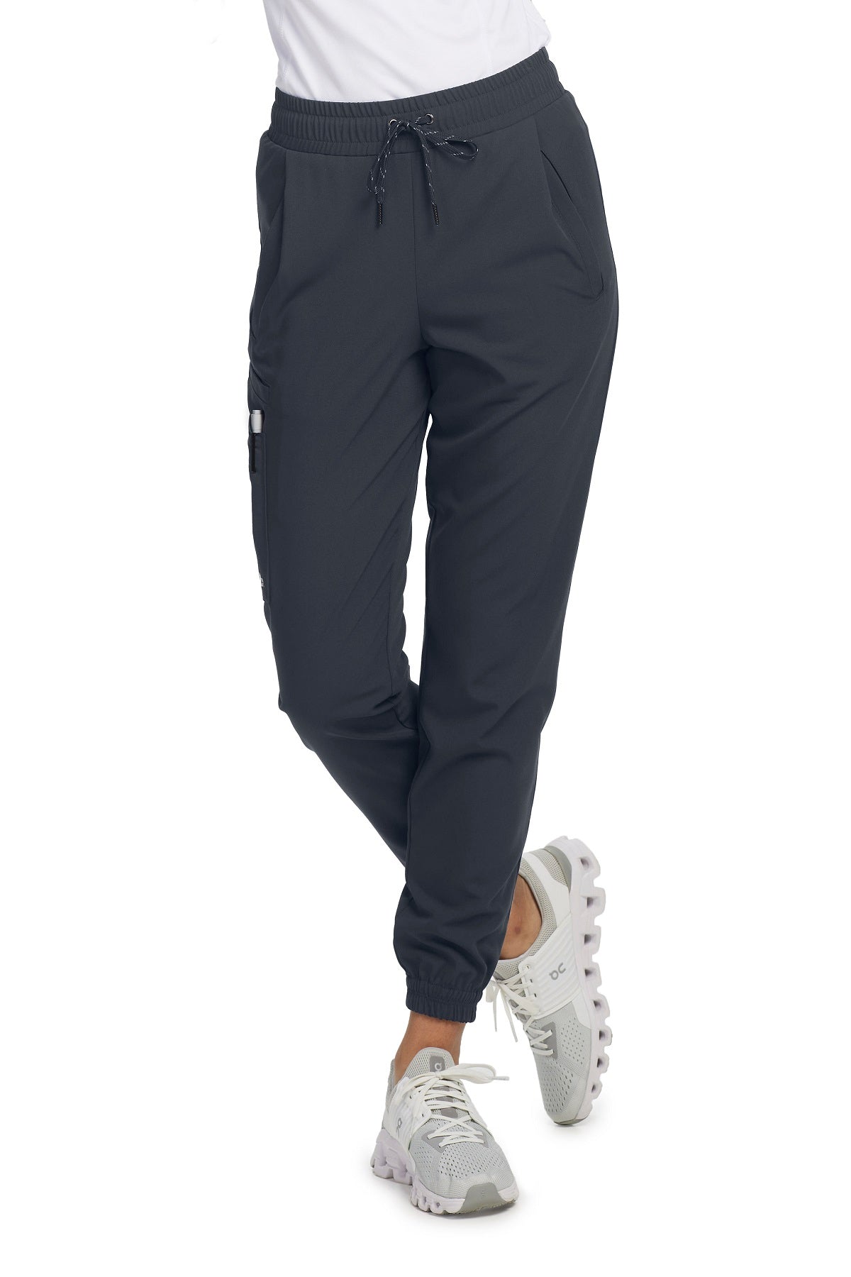 Barco Unify Scrub Pants Mission Jogger Petite Length in Steel at Parker's Clothing and Shoes.