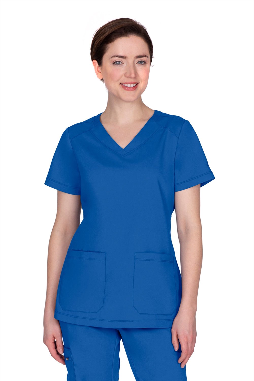 Healing Hands Purple Label Jill 2320 women's scrub top in royal blue - professional nursing scrubs with wrinkle-resistant fabric.