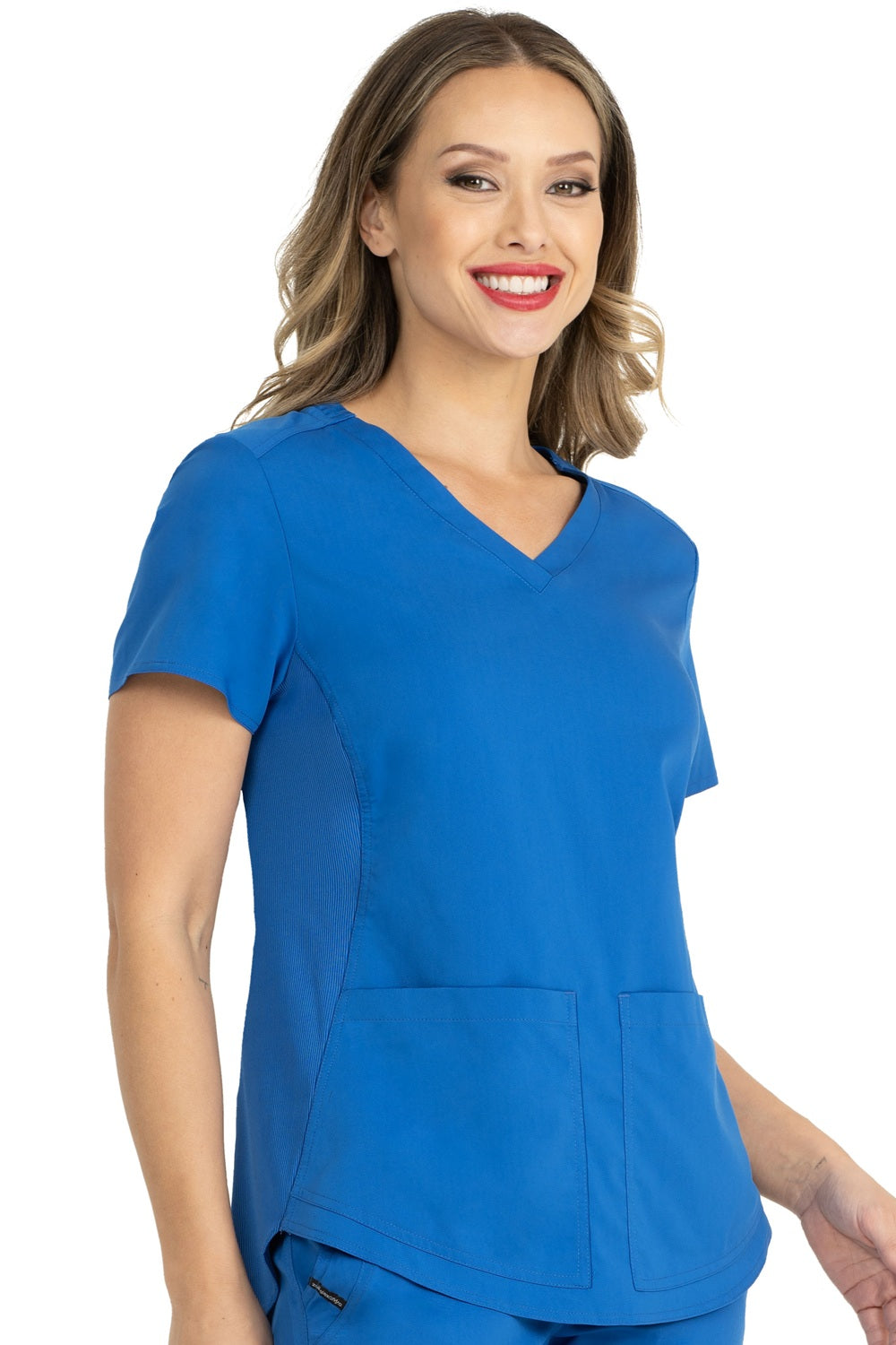 Zavate Scrub Top Zoe Alexandra Soho Side Knit in royal blue at Parker's Clothing and Scrubs.