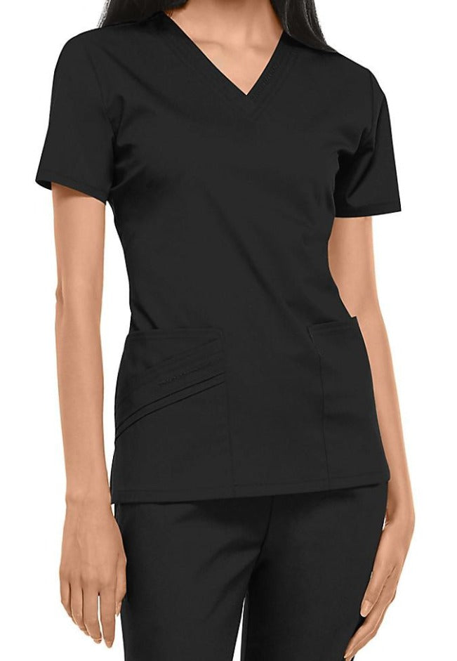 Cherokee Luxe Scrub Tops in Black Clearance Sale at Parker's Clothing and Shoes.