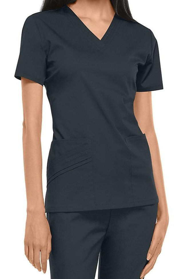 Cherokee Luxe Scrub Tops in Pewter Clearance Sale at Parker's Clothing and Shoes.