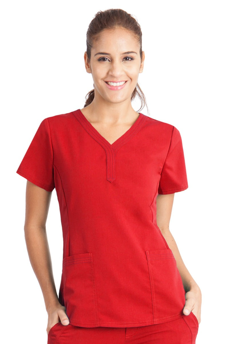 Healing Hands 2167 Purple Label Jane Scrub Top in Red at Parker's Clothing & Scrubs.