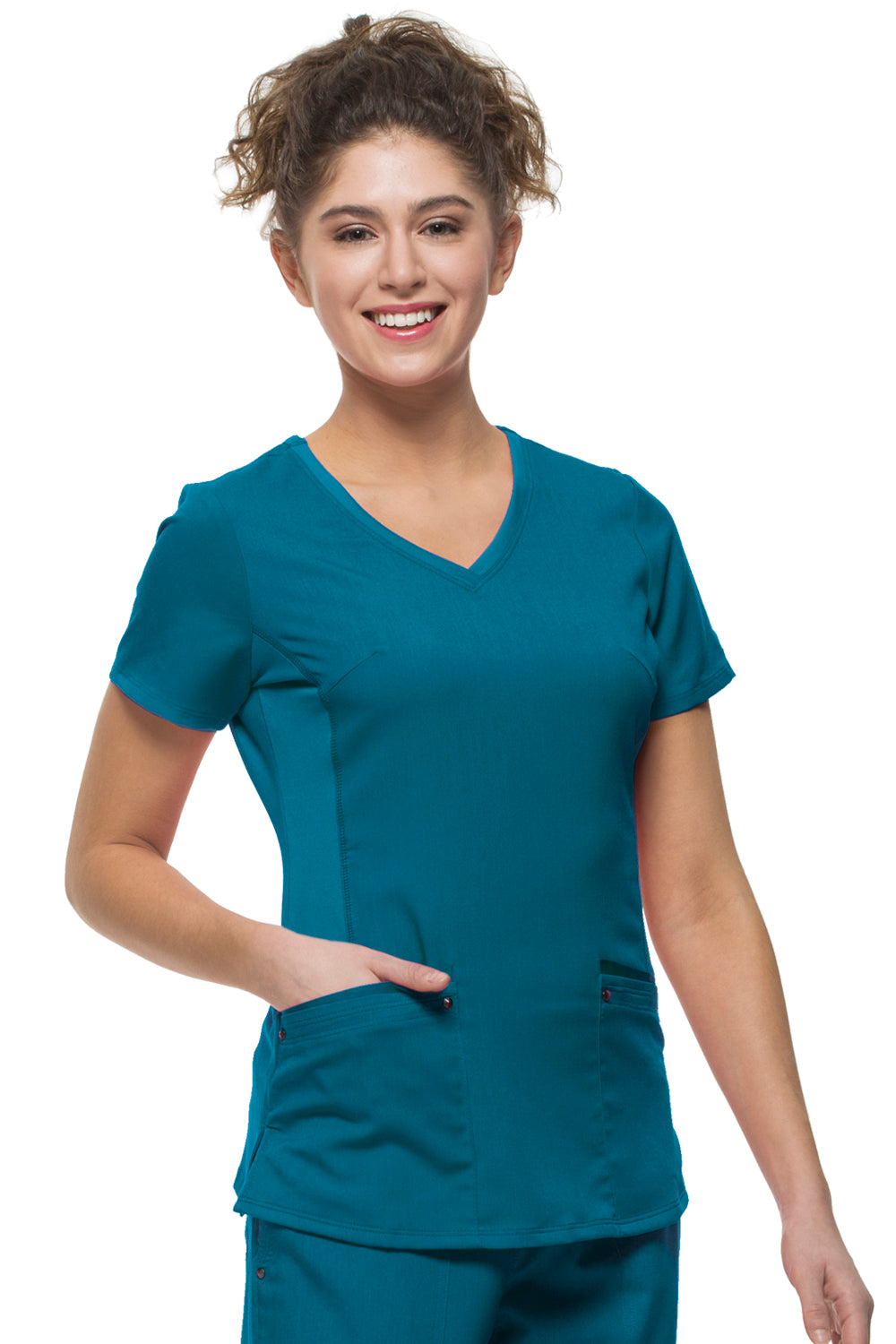 Healing Hands 2245 Purple Label Juliet Scrub Top in Caribbean Blue at Parker's Clothing & Scrubs.