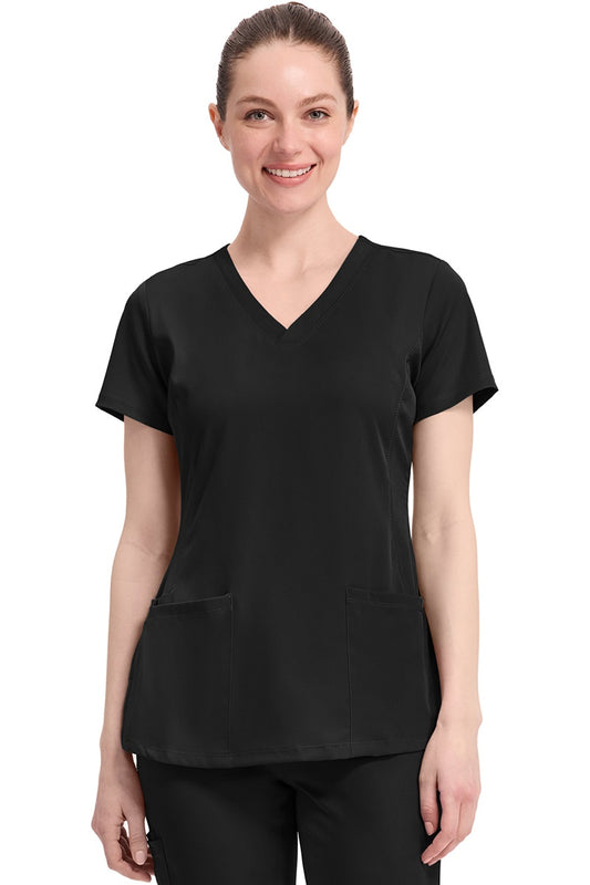 Healing Hands HH Works 2500 Monica V-Neck Scrub Top in Black at Parker's Clothing & Scrubs.