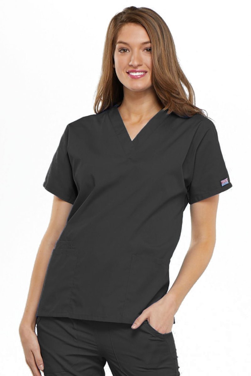 Cherokee Workwear Top V Neck 4700 in pewter at Parker's Clothing & Scrubs.