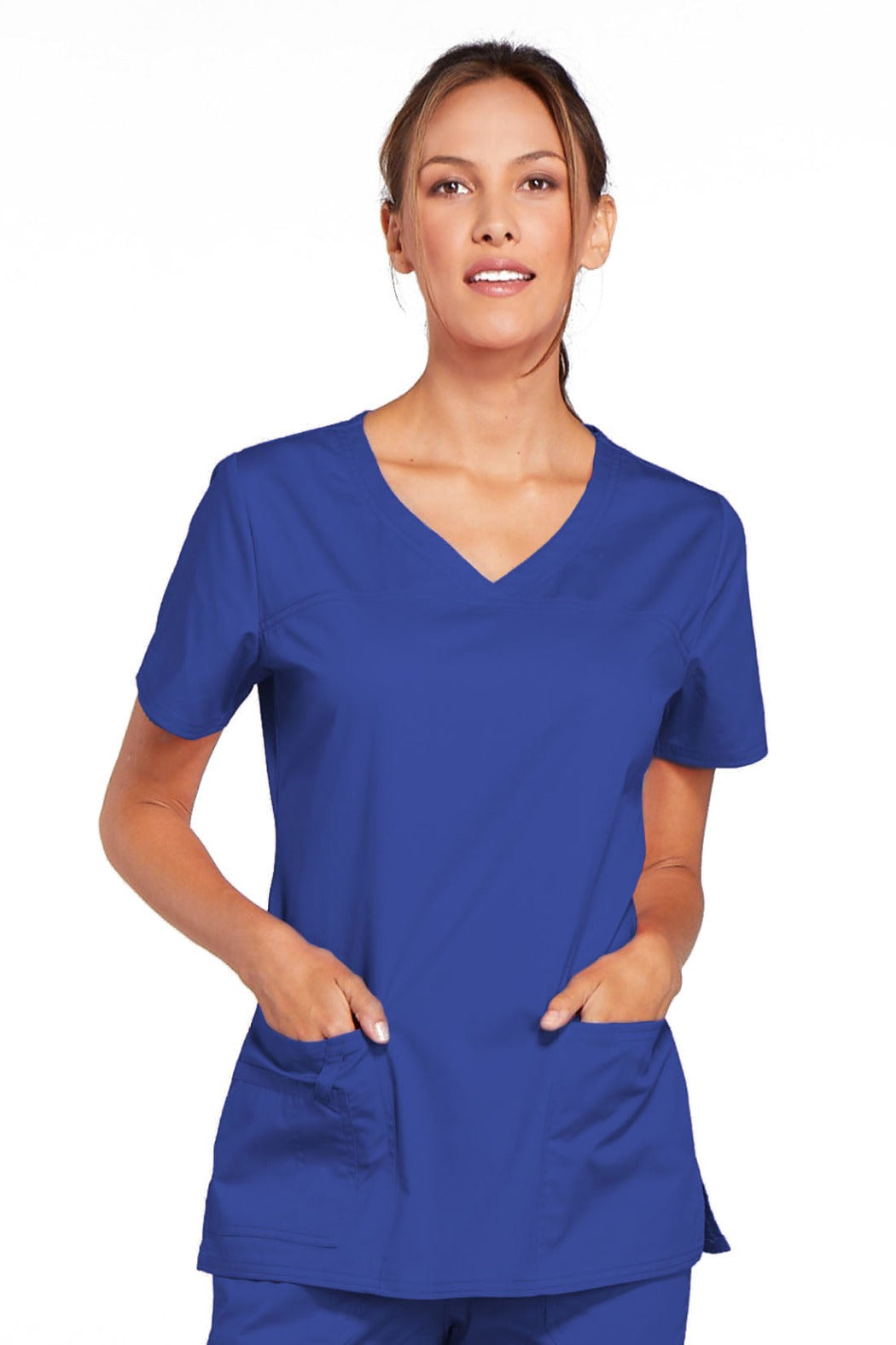 Cherokee Scrub Top Core Stretch V Neck 4727 in Galaxy Blue at Parker's Clothing & Scrubs.