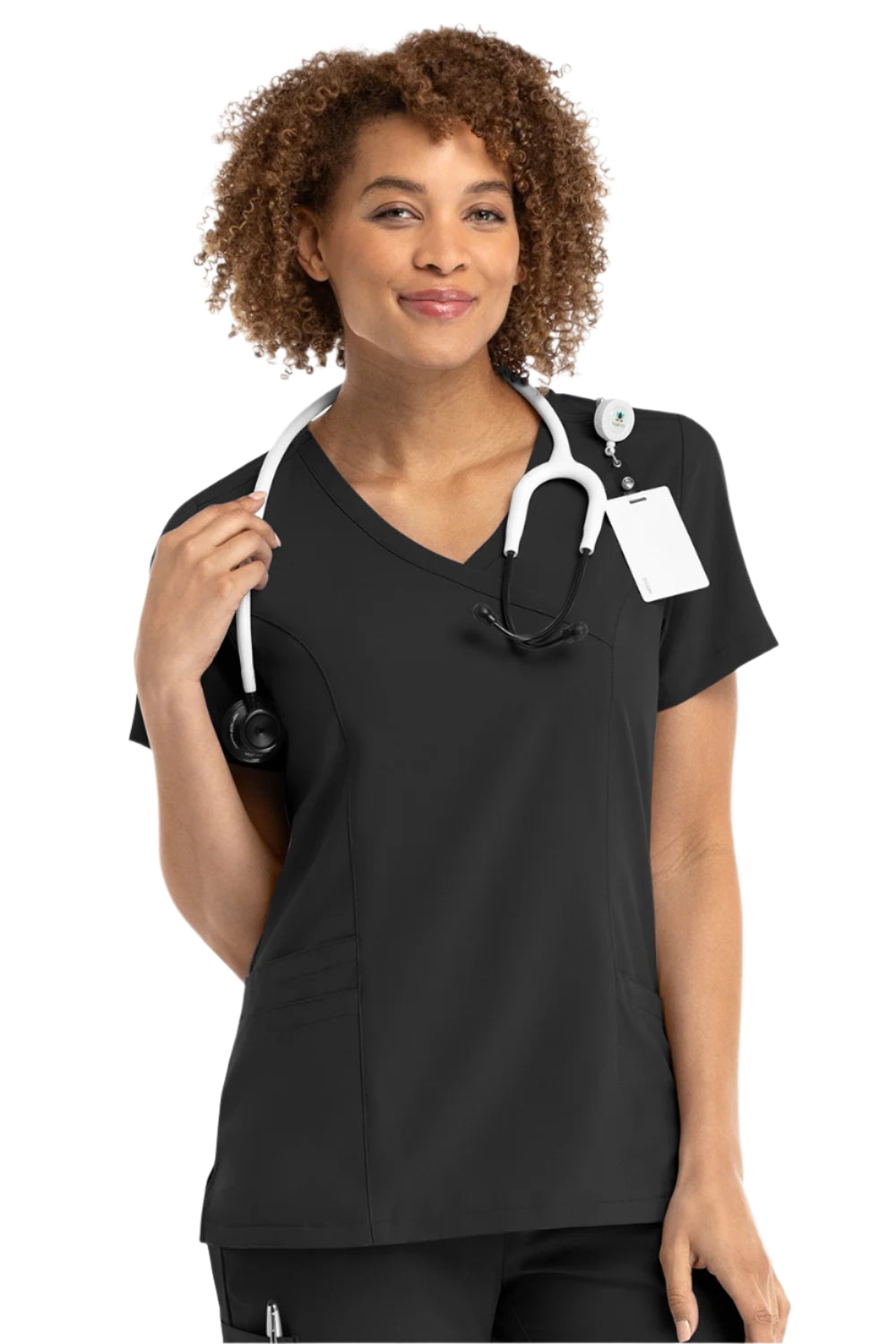 Maevn Momentum Scrub Top Dolman 3 Pocket in black at Parker's Clothing & Scrubs.