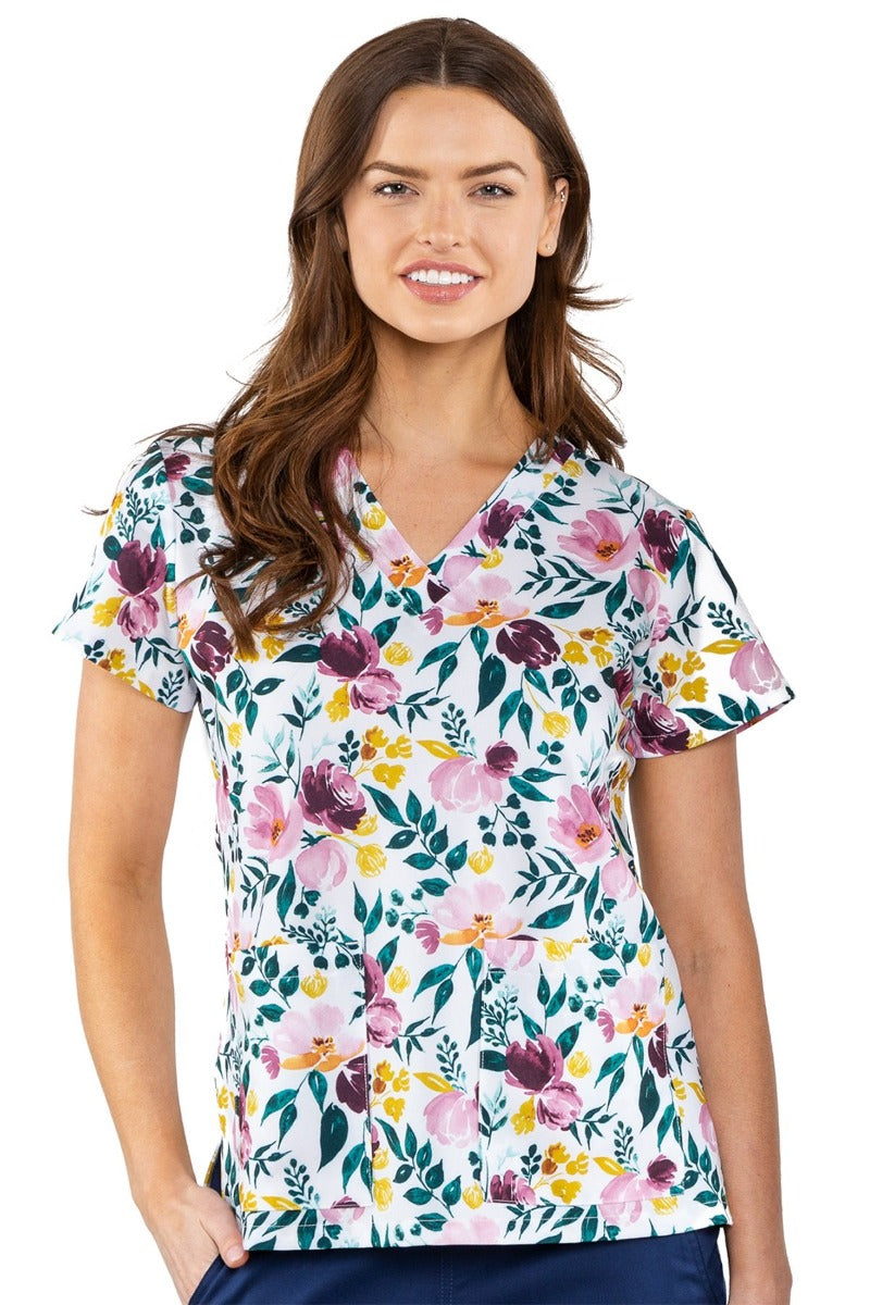 Med Couture Fall Floral Print Tops at Parker's Clothing & Scrubs.