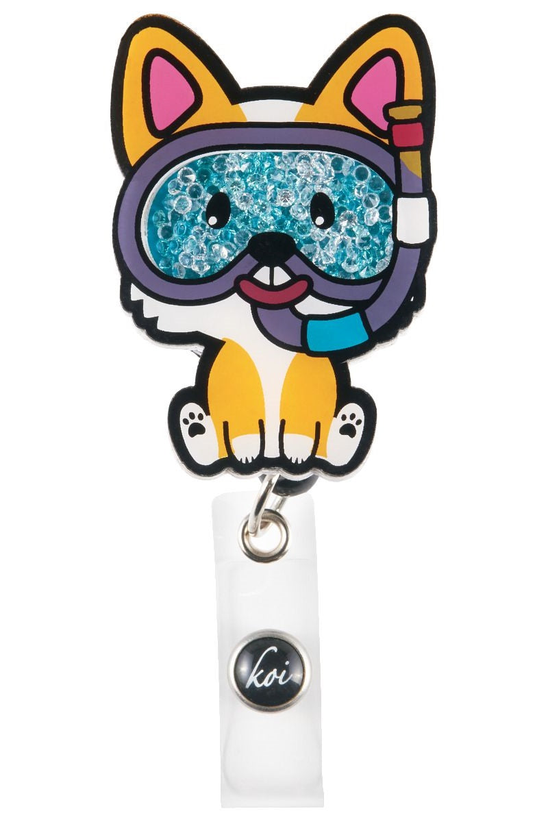 Koi Scuba Paw Badge Reel with retractable cord and snap badge holder at Parker's Clothing and Shoes.