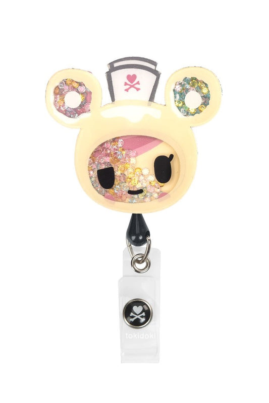 Koi Tokidoki Donutella Nurse Shaker Badge Reel with retractable cord and snap badge holder at Parker's Clothing and Shoes.