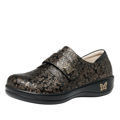 Alegria Joleen Boheme Professional Shoe embossed genuine leather with unique strap ornamentation at Parker's Clothing & Scrubs.
