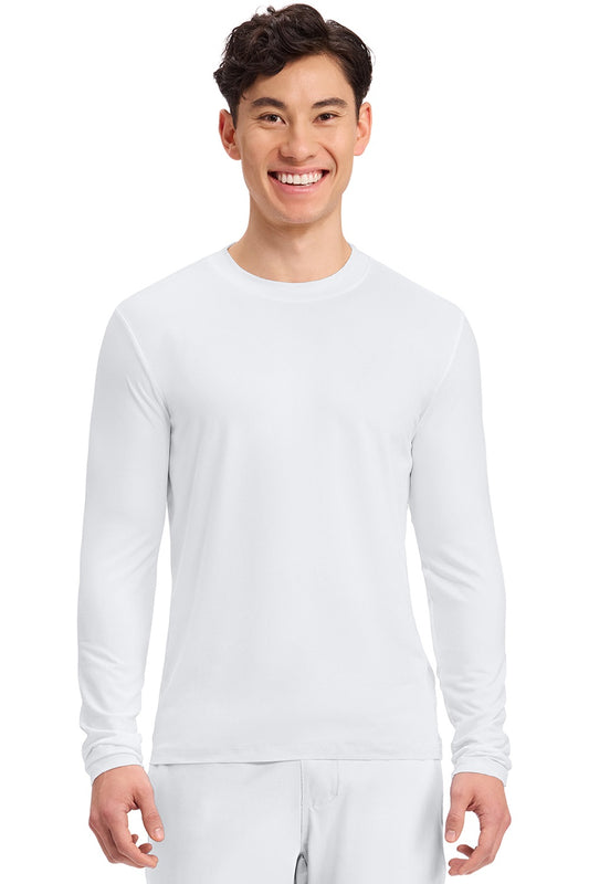 Cherokee Men's Long Sleeve Knit Tee Underscrub. Style CK807 in white at Parker's Clothing & Scrubs.