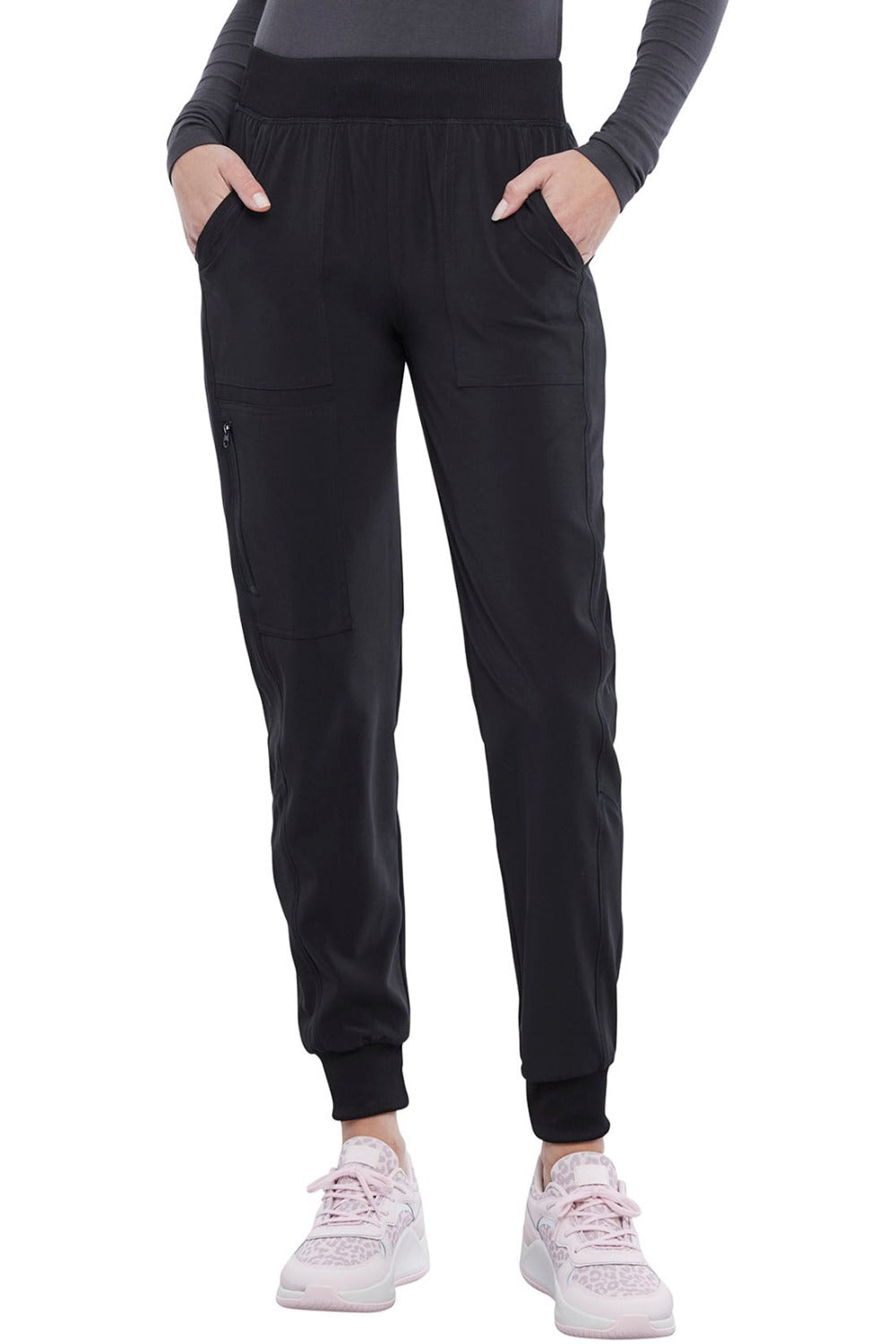 Cherokee Allura Scrub Pants Pull On Jogger item CKA190 in Black available at Parker's Clothing & Scrubs and online at parkersclothing.com.