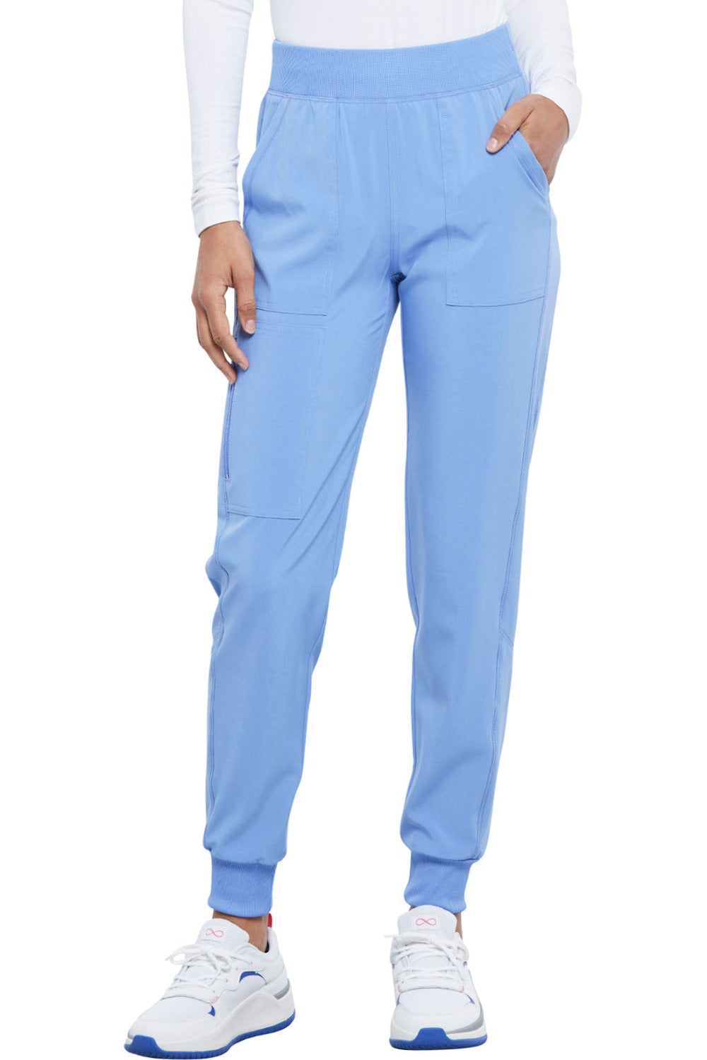Cherokee Allura Scrub Pants Pull On Jogger item CKA190 in Ciel Blue available at Parker's Clothing & Scrubs and online at parkersclothing.com.