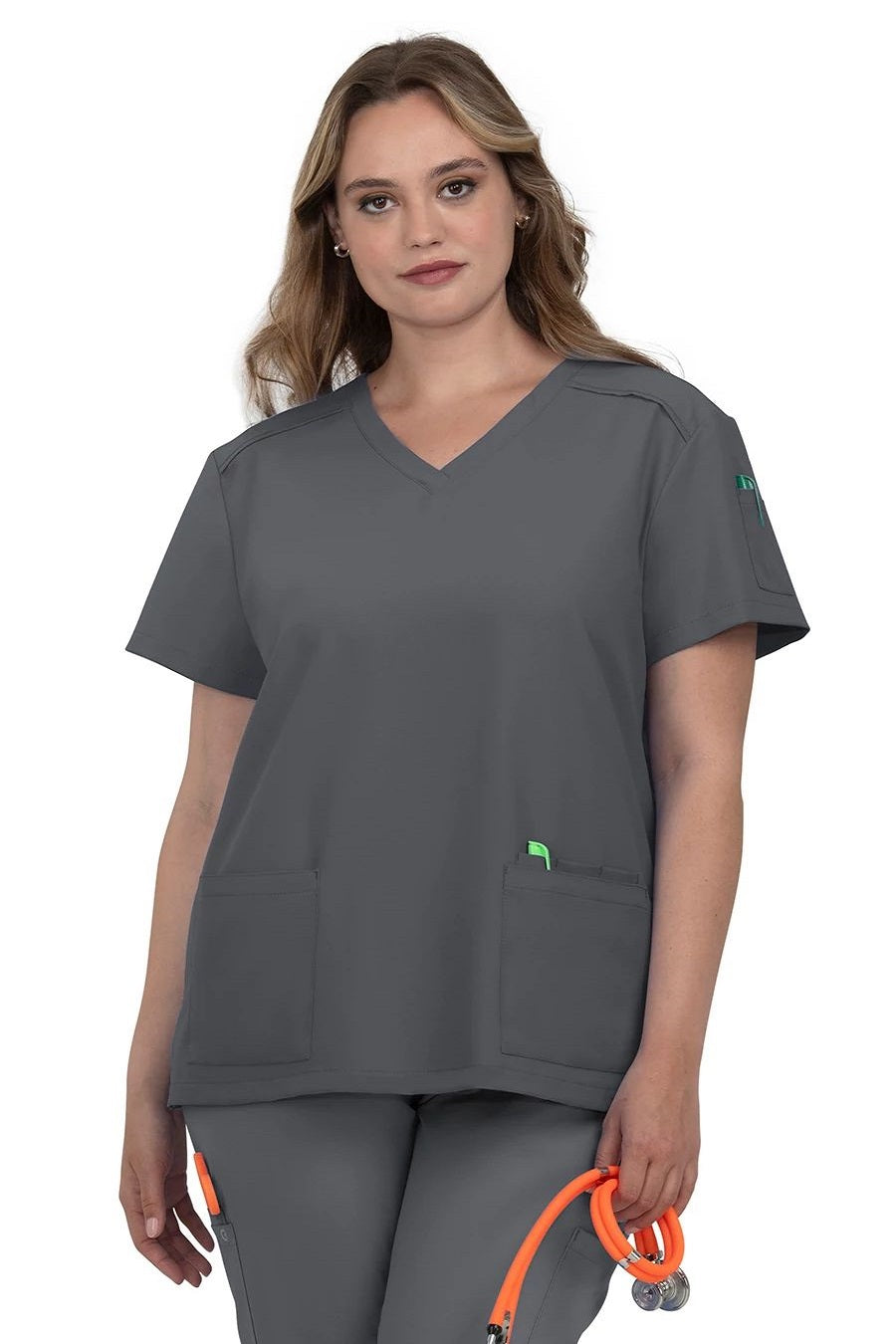 koi Scrub Top Cureology Cardi in Pewter at Parker's Clothing and Shoes.