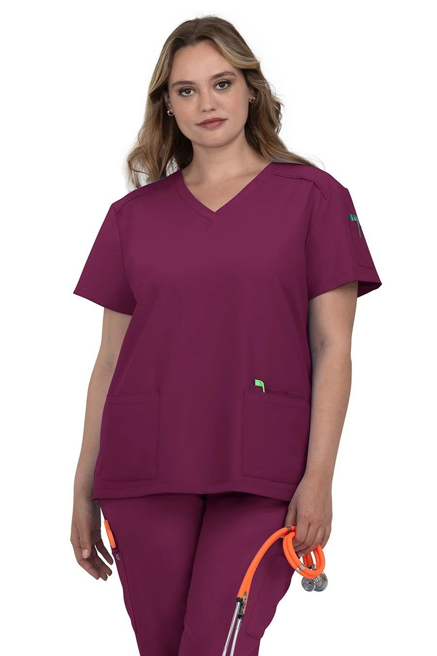koi Scrub Top Cureology Cardi in Wine at Parker's Clothing and Shoes.
