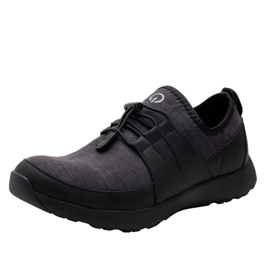 Black and gray sneaker on a white background