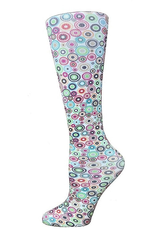 Cutieful Moderate Compression Socks 10-18 MMhg Wide Calf Knit Print Pattern Disco Party at Parker's Clothing and Shoes.