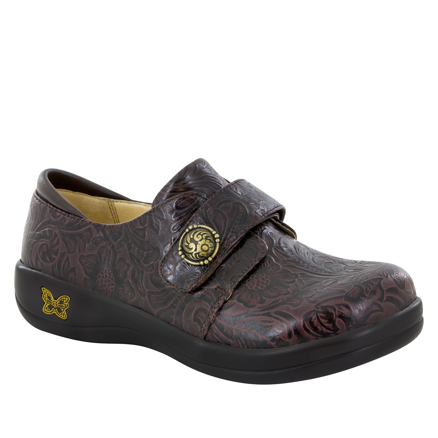 Alegria Joleen Molasses Tooled Shoe at Parker's Clothing & Scrubs.