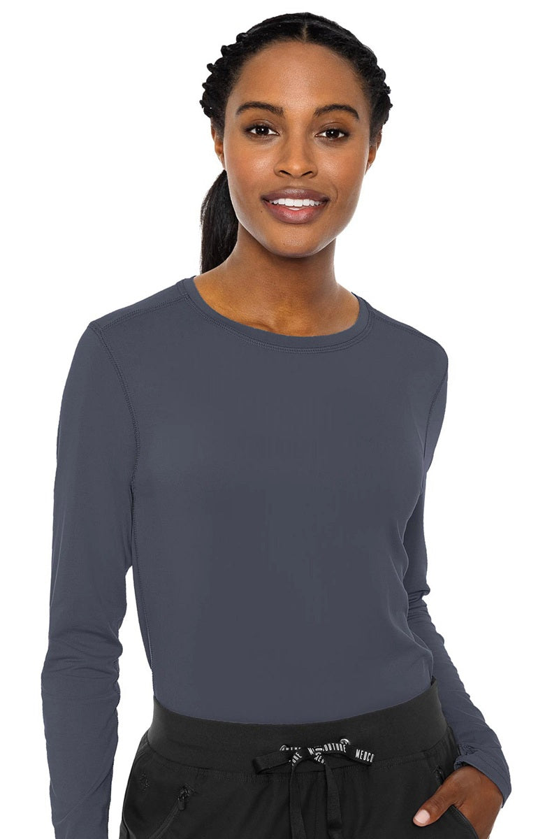 Med Couture Performance Long Sleeve Scrub Tee in Pewter at Parker's Clothing & Scrubs.