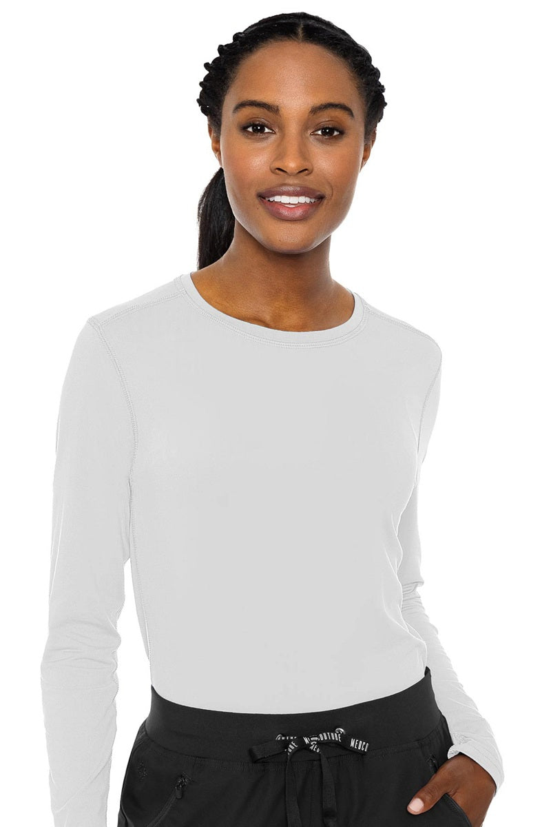 Med Couture Performance Long Sleeve Scrub Tee in White at Parker's Clothing & Scrubs.