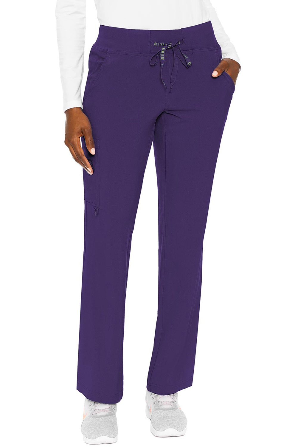 Med Couture Scrub Pant in Activate Yoga Pant in Plum at Parker's Clothing & Scrubs.