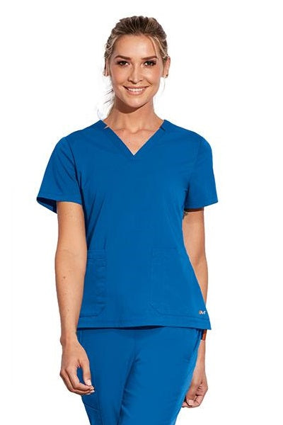 Motion by Barco Scrub Top Claire V-Neck in New Royal at Parker's Clothing & Scrubs.