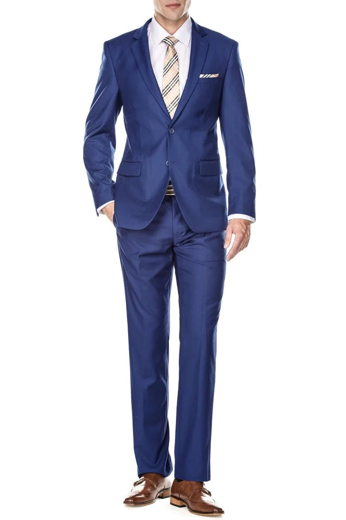 Men's Suit Superior 150 Wool Feel in Midnight Blue at Parker's Clothing and Shoes.