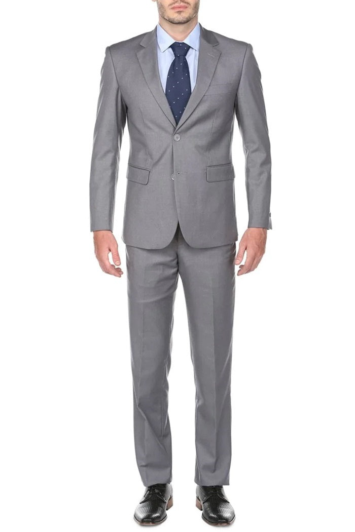 Men's Suit Superior 150 Wool Feel in Grey at Parker's Clothing and Shoes.